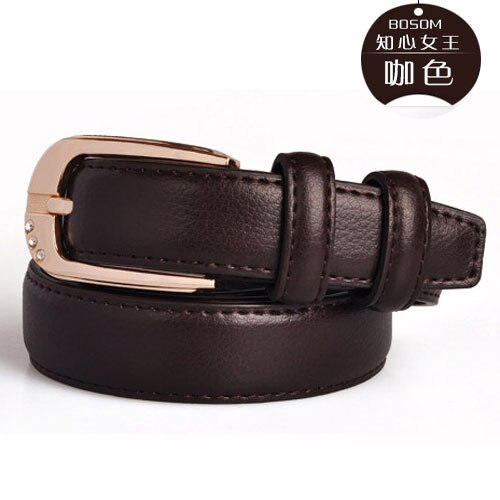 Ladies' genuine leather buckle belt