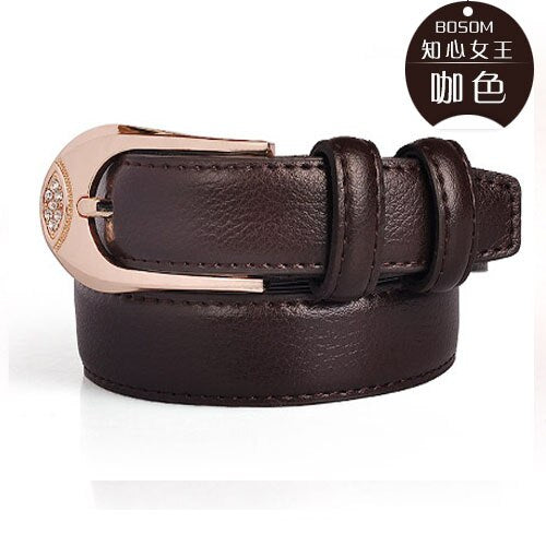 Ladies' genuine leather buckle belt